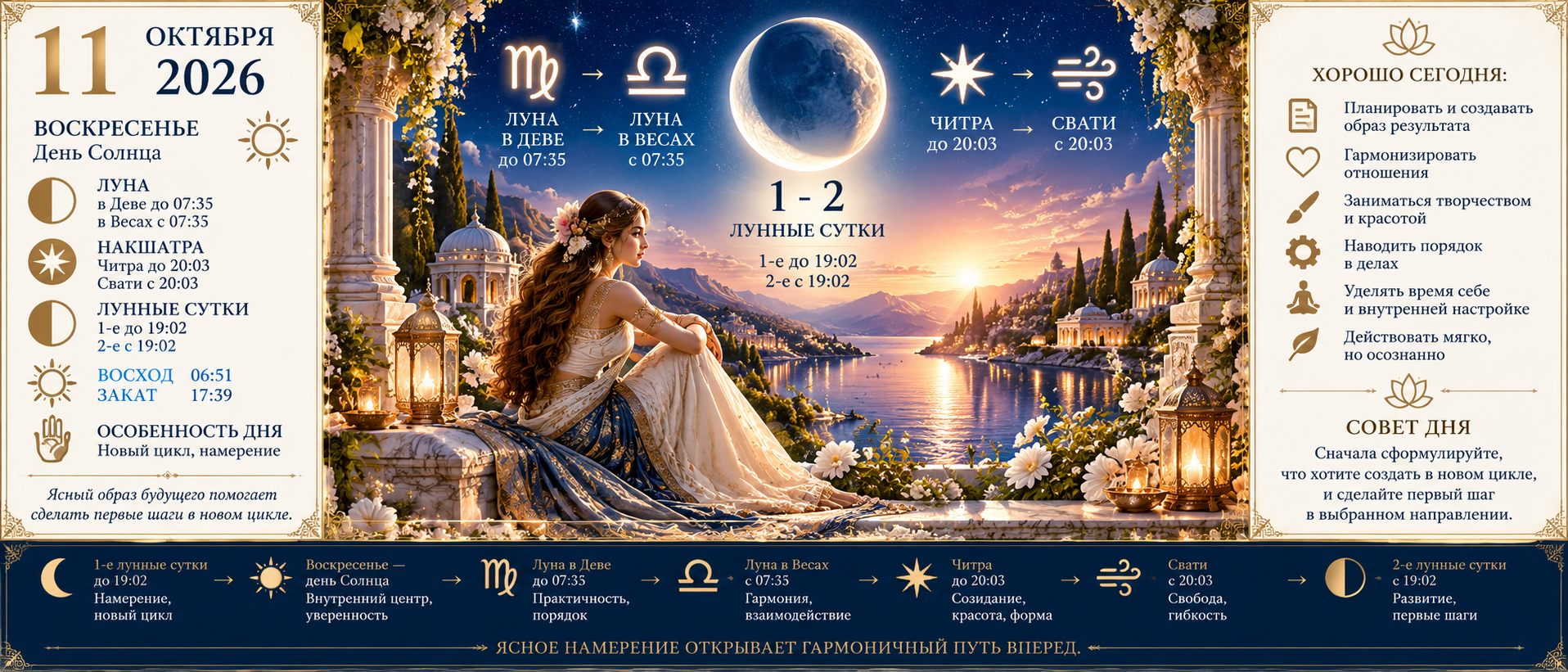 Ведический астрологический прогноз на 11 октября 2026 года: какая Луна сегодня и что советует ведическая астрология