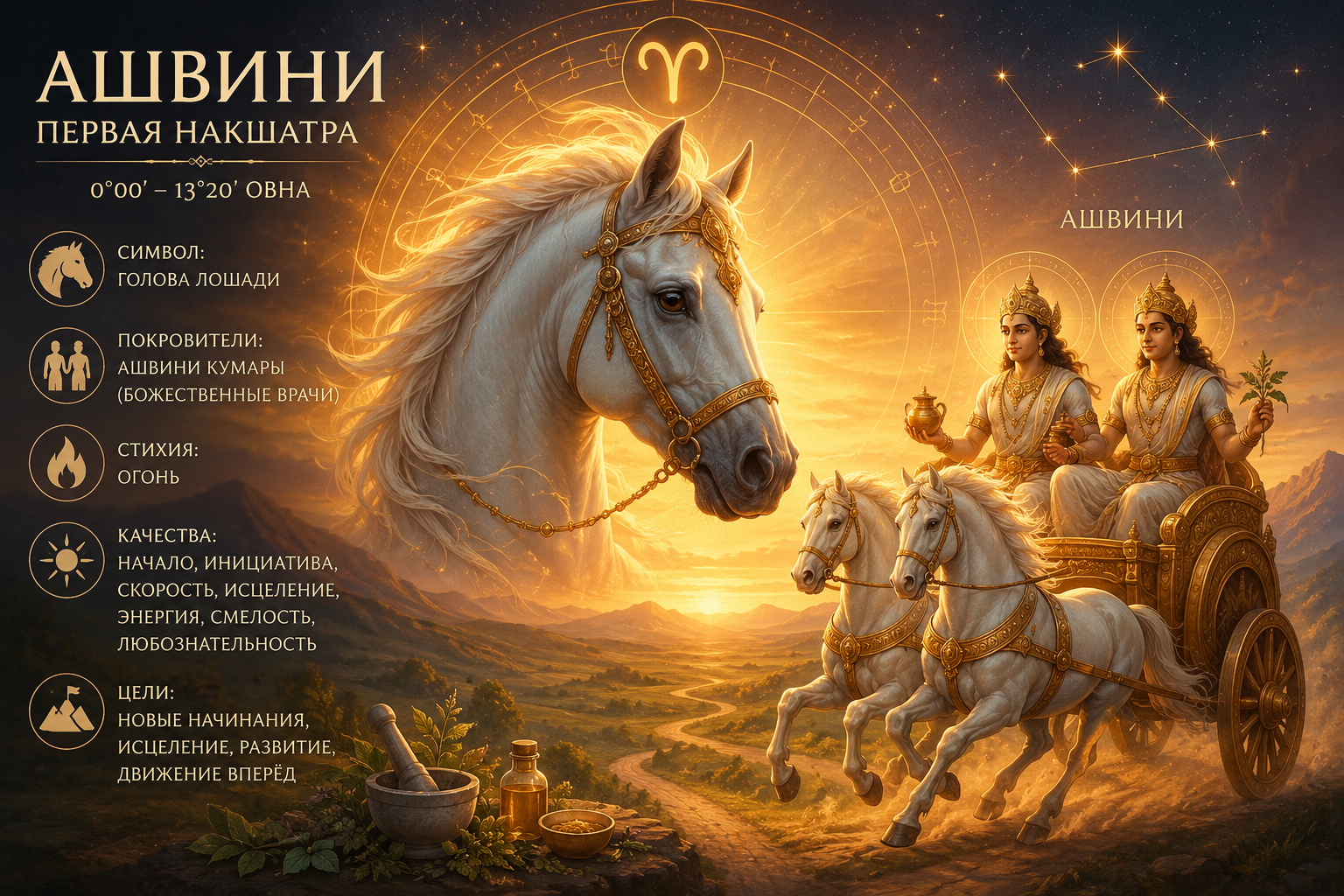 Накшатра Ашвини: символы, качества и влияние