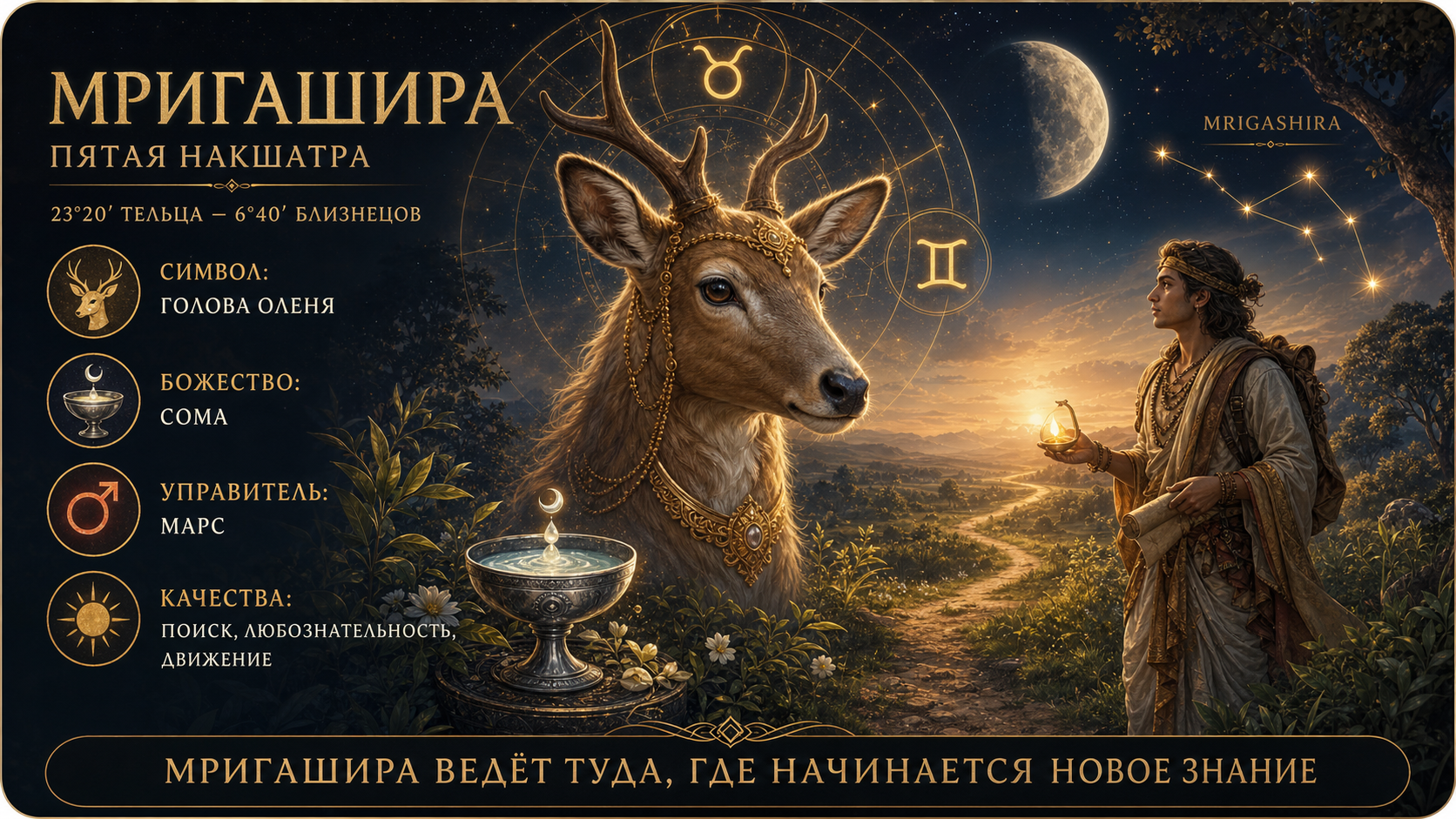 Накшатра Мригашира: символы, качества и влияние