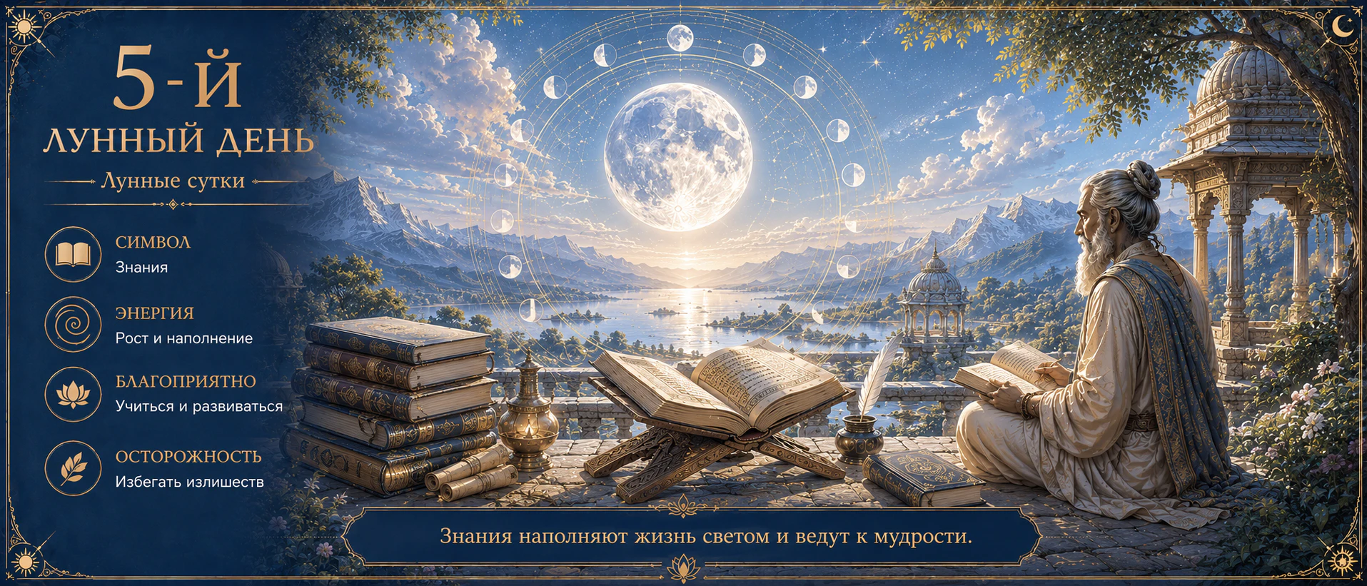 5-й лунный день — знания, внутреннее наполнение и рост