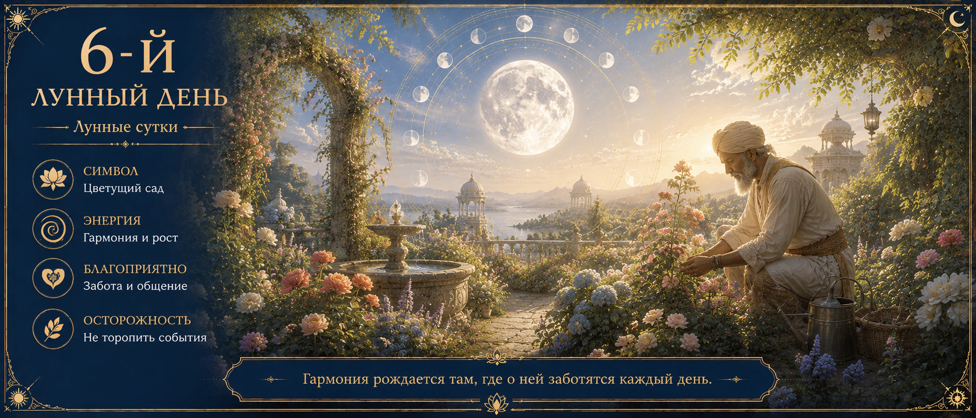 6-й лунный день — гармония, общение и спокойный рост