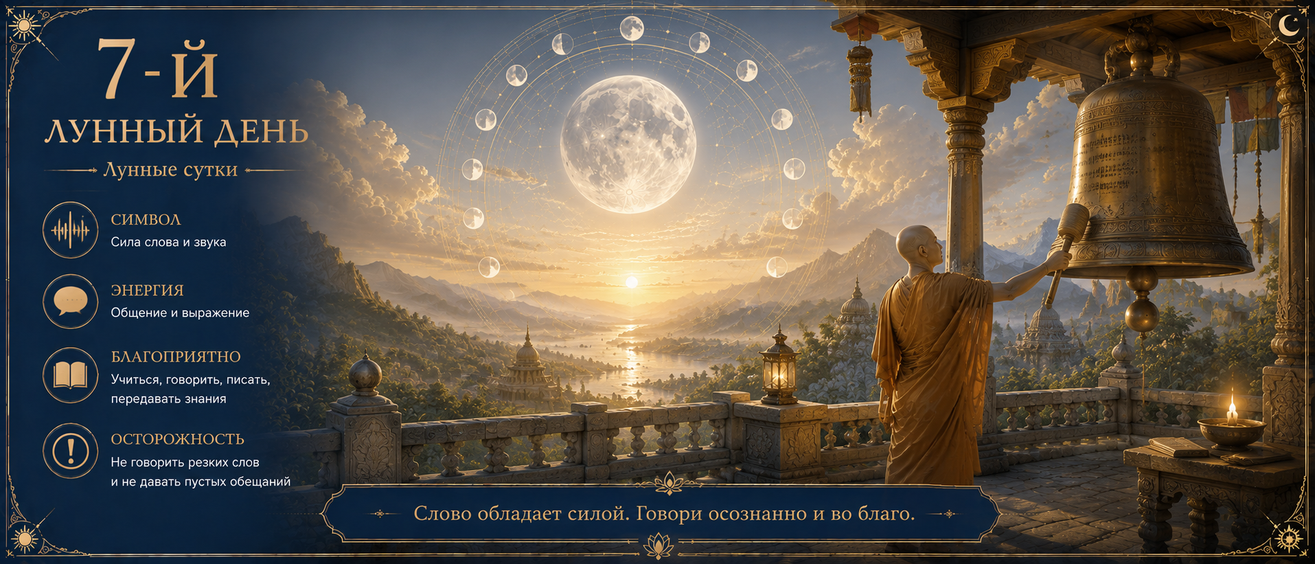 7-й лунный день — сила слова, ясность и осознанное общение