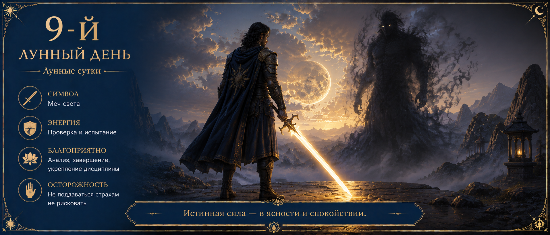 9-й лунный день — проверка, внутренняя собранность и преодоление страхов