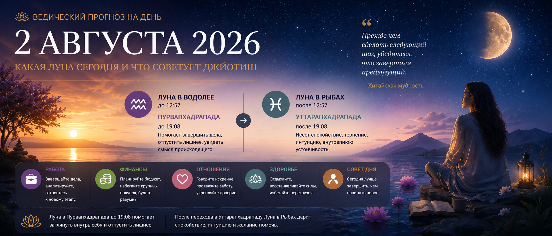Лунный прогноз на 2 августа 2026 года