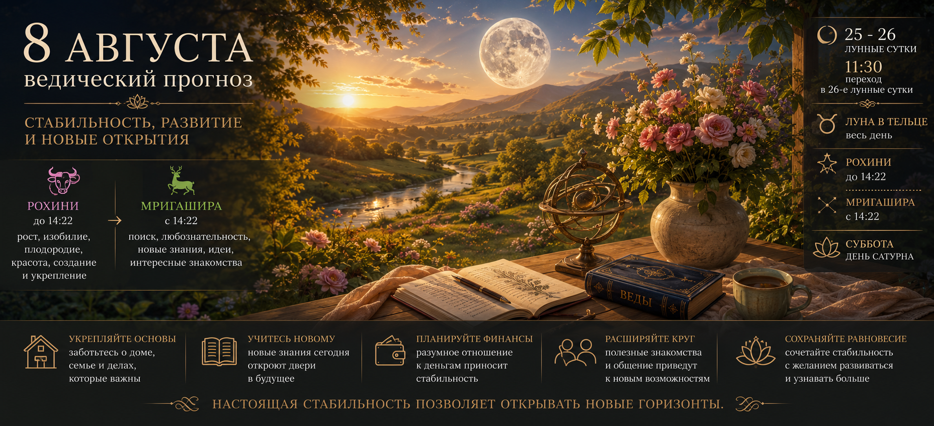 Лунный прогноз на 8 августа 2026 года