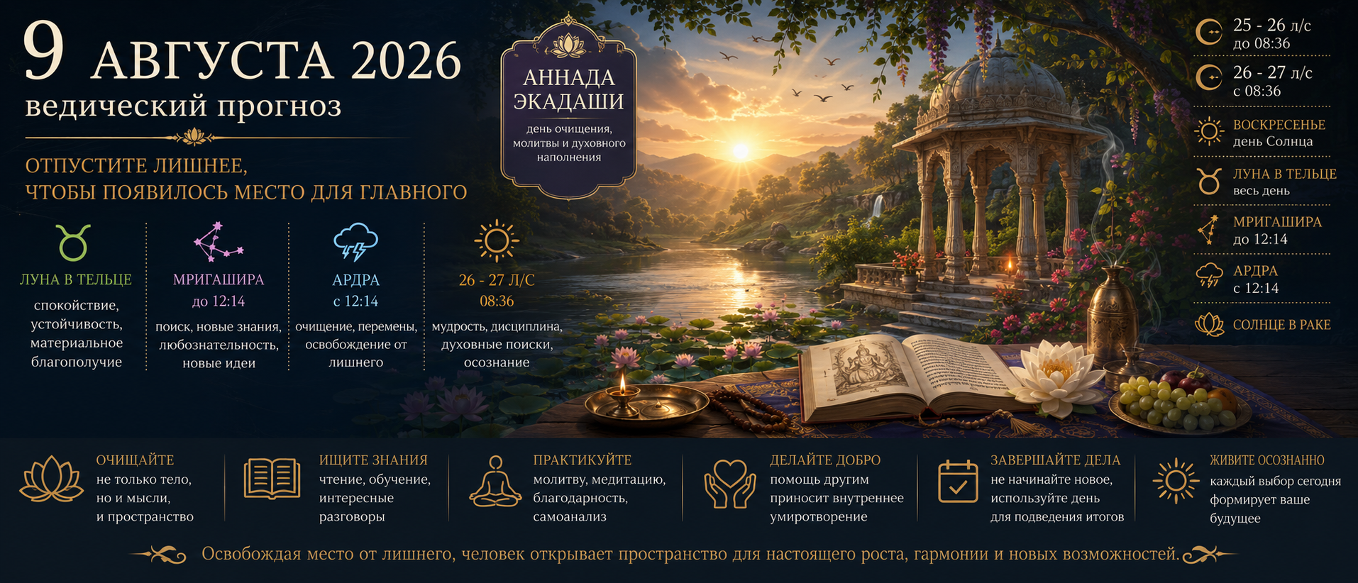 Лунный прогноз на 9 августа 2026 года